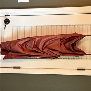 Rust Satin Slip Dress